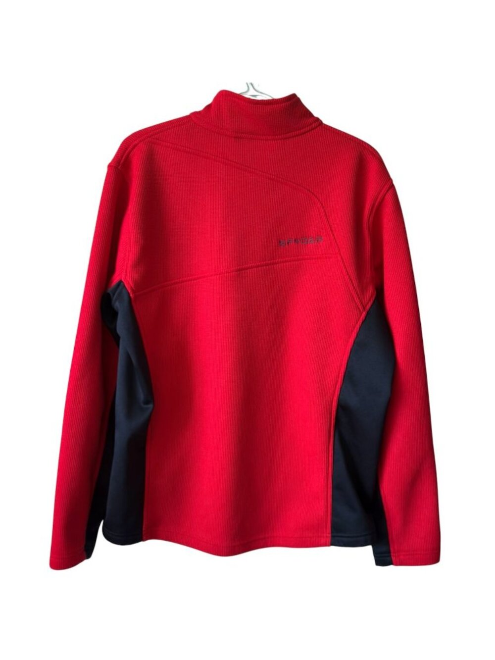 Spyder Men's Large Red & Black Pullover Bandit Half Zip Sweater Waffle Logo - Picture 13 of 16